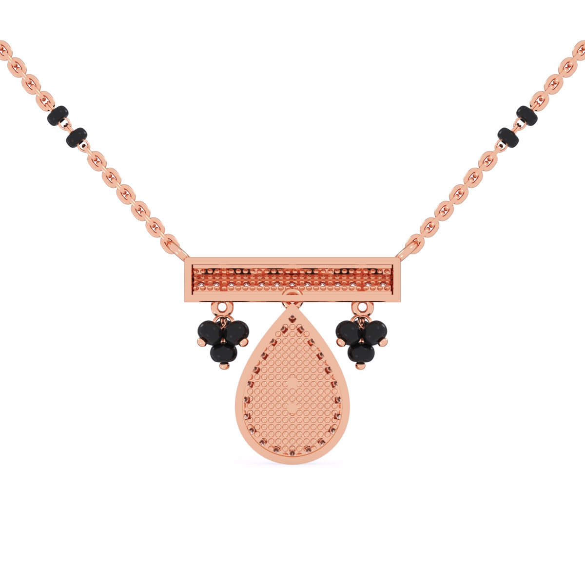 Fancy Pear Halo Diamond Mangalsutra
